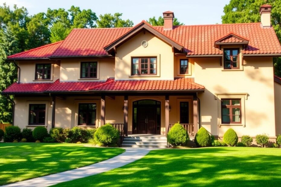 kolor elewacji do czerwonego dachu