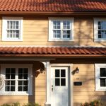 jaki kolor elewacji do brązowego dachu i białych okien