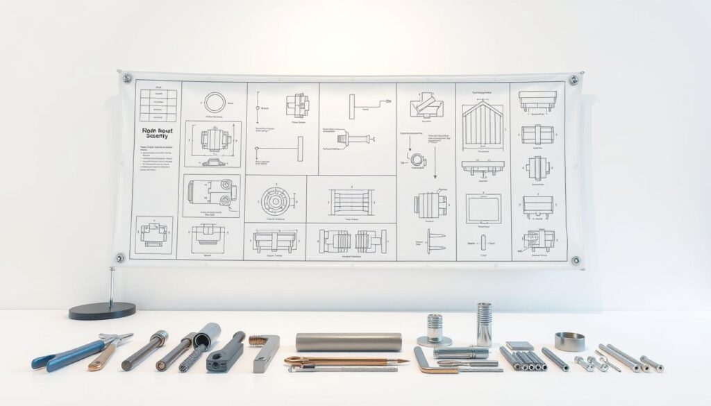 A detailed technical illustration of an assembly instruction for a banner, showcased on a clean white background. The banner is displayed in the middle ground, with intricate diagrams and schematics laid out in a clear and organized manner, highlighting the step-by-step process of mounting the banner securely. The foreground features a set of high-quality, precisely rendered tools and hardware components needed for the installation, arranged in a visually appealing layout. The lighting is soft and diffused, creating a professional, educational atmosphere, while the camera angle provides a clear, unobstructed view of the entire scene, allowing for easy understanding of the assembly process. A detailed technical illustration of an assembly instruction for a banner, showcased on a clean white background. The banner is displayed in the middle ground, with intricate diagrams and schematics laid out in a clear and organized manner, highlighting the step-by-step process of mounting the banner securely. The foreground features a set of high-quality, precisely rendered tools and hardware components needed for the installation, arranged in a visually appealing layout. The lighting is soft and diffused, creating a professional, educational atmosphere, while the camera angle provides a clear, unobstructed view of the entire scene, allowing for easy understanding of the assembly process.