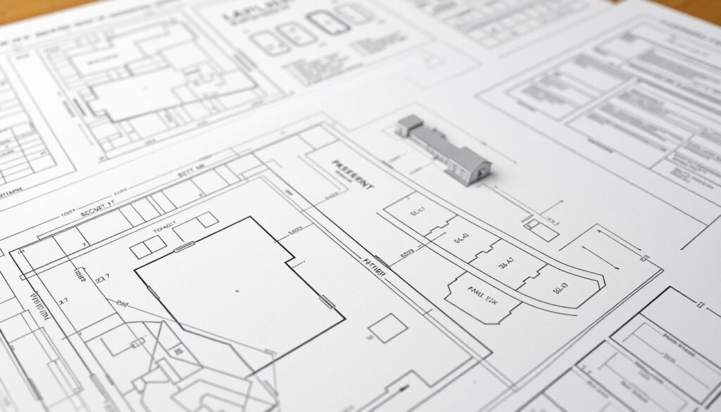 A detailed technical illustration of the step-by-step process for subdividing a land parcel. Captured in a clean, technical style with precise schematics and engineering diagrams. The foreground features a meticulously rendered plot plan with property boundaries, dimensions, and subdivision lines. The middle ground showcases 3D isometric views of the proposed lot layout. The background contains technical documentation and forms relevant to the land division procedure. Rendered with a muted, technical color palette, soft directional lighting, and a shallow depth of field to focus attention on the key details. A detailed technical illustration of the step-by-step process for subdividing a land parcel. Captured in a clean, technical style with precise schematics and engineering diagrams. The foreground features a meticulously rendered plot plan with property boundaries, dimensions, and subdivision lines. The middle ground showcases 3D isometric views of the proposed lot layout. The background contains technical documentation and forms relevant to the land division procedure. Rendered with a muted, technical color palette, soft directional lighting, and a shallow depth of field to focus attention on the key details.