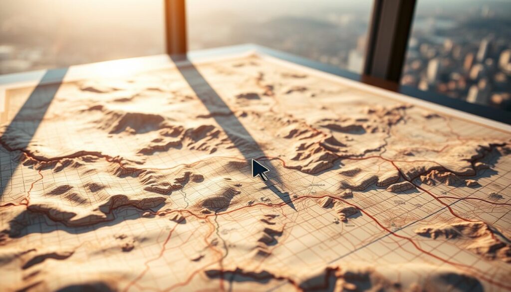 A detailed topographic map spreads across the frame, its contours and grid lines etched in vivid detail. In the foreground, a cursor hovers over a specific location, highlighting a property lot with a clear parcel number. Sunlight streams in from a window, casting a warm glow over the scene and creating subtle shadows that add depth and dimension. The background fades into a softly blurred cityscape, suggesting the broader context of the search. The overall atmosphere is one of focused exploration, with a sense of discovery and purpose guiding the user's journey through the map. A detailed topographic map spreads across the frame, its contours and grid lines etched in vivid detail. In the foreground, a cursor hovers over a specific location, highlighting a property lot with a clear parcel number. Sunlight streams in from a window, casting a warm glow over the scene and creating subtle shadows that add depth and dimension. The background fades into a softly blurred cityscape, suggesting the broader context of the search. The overall atmosphere is one of focused exploration, with a sense of discovery and purpose guiding the user's journey through the map.