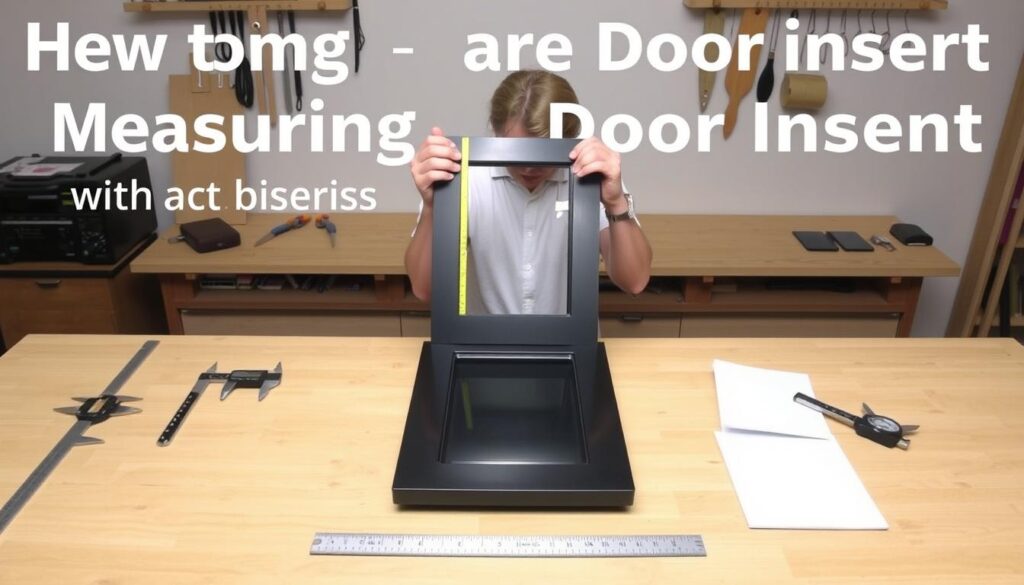 A practical step-by-step tutorial showcasing the process of measuring a door insert without disassembly and after disassembly. The scene depicts a well-lit, organized workbench with various measuring tools neatly arranged. In the foreground, a partially disassembled door insert sits atop the bench, with a ruler, caliper, and notepad nearby, demonstrating the measurement process. In the middle ground, a person's hands carefully take measurements, capturing the attention. The background features a clean, minimalist setting, allowing the focus to remain on the task at hand. The overall mood is one of instructional clarity, precision, and attention to detail, reflecting the practical nature of the subject matter. A practical step-by-step tutorial showcasing the process of measuring a door insert without disassembly and after disassembly. The scene depicts a well-lit, organized workbench with various measuring tools neatly arranged. In the foreground, a partially disassembled door insert sits atop the bench, with a ruler, caliper, and notepad nearby, demonstrating the measurement process. In the middle ground, a person's hands carefully take measurements, capturing the attention. The background features a clean, minimalist setting, allowing the focus to remain on the task at hand. The overall mood is one of instructional clarity, precision, and attention to detail, reflecting the practical nature of the subject matter.