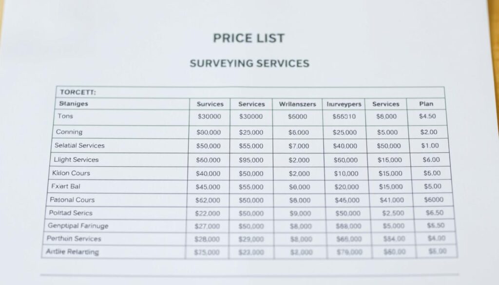 A detailed price list for surveying services, displayed on an official-looking document with a minimalist, professional design. The foreground features a clean, well-organized table outlining various geospatial services and their corresponding fees, presented against a neutral, light-colored background. The middle ground includes subtle graphical elements, such as section dividers or icons, to visually structure the information. The background incorporates a muted, textured pattern or subtle gradient to evoke a sense of authority and reliability. The overall composition conveys a sense of clarity, precision, and trustworthiness, suitable for illustrating a section on regional surveying costs in Poland. A detailed price list for surveying services, displayed on an official-looking document with a minimalist, professional design. The foreground features a clean, well-organized table outlining various geospatial services and their corresponding fees, presented against a neutral, light-colored background. The middle ground includes subtle graphical elements, such as section dividers or icons, to visually structure the information. The background incorporates a muted, textured pattern or subtle gradient to evoke a sense of authority and reliability. The overall composition conveys a sense of clarity, precision, and trustworthiness, suitable for illustrating a section on regional surveying costs in Poland.