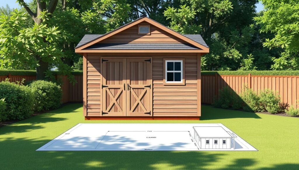 A meticulously crafted architectural illustration of a tool shed, showcasing the legal requirements for its placement on a property. The image depicts a well-proportioned, rectangular wooden structure with a sloped roof and rustic, weathered siding. The shed is situated against a lush, verdant backdrop, casting soft shadows that add depth and dimension. The foreground features a detailed site plan, highlighting the necessary clearances from property lines and neighboring structures, as specified by local building codes. The overall composition conveys a sense of order, practicality, and adherence to regulatory guidelines, reflecting the informative nature of the article's section on "Legal Requirements for Tool Sheds." A meticulously crafted architectural illustration of a tool shed, showcasing the legal requirements for its placement on a property. The image depicts a well-proportioned, rectangular wooden structure with a sloped roof and rustic, weathered siding. The shed is situated against a lush, verdant backdrop, casting soft shadows that add depth and dimension. The foreground features a detailed site plan, highlighting the necessary clearances from property lines and neighboring structures, as specified by local building codes. The overall composition conveys a sense of order, practicality, and adherence to regulatory guidelines, reflecting the informative nature of the article's section on "Legal Requirements for Tool Sheds."