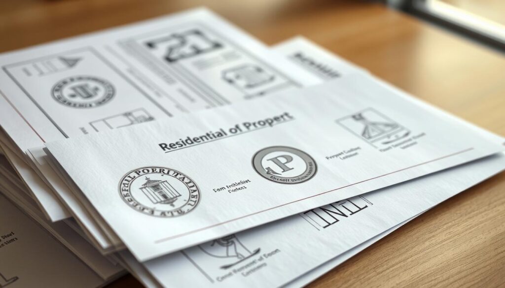 Detailed architectural documents, neatly organized and stacked, showcasing the legal status of a residential property. The papers feature official seals, signatures, and detailed property plans, exuding a sense of authority and authenticity. The lighting is crisp and clean, highlighting the textural details of the documents, while the composition places them in the foreground, commanding attention. The background is subtly blurred, allowing the critical information to take center stage. The overall mood conveys a sense of professionalism and reassurance, reflecting the importance of verifying a plot's building status through official paperwork. Detailed architectural documents, neatly organized and stacked, showcasing the legal status of a residential property. The papers feature official seals, signatures, and detailed property plans, exuding a sense of authority and authenticity. The lighting is crisp and clean, highlighting the textural details of the documents, while the composition places them in the foreground, commanding attention. The background is subtly blurred, allowing the critical information to take center stage. The overall mood conveys a sense of professionalism and reassurance, reflecting the importance of verifying a plot's building status through official paperwork.