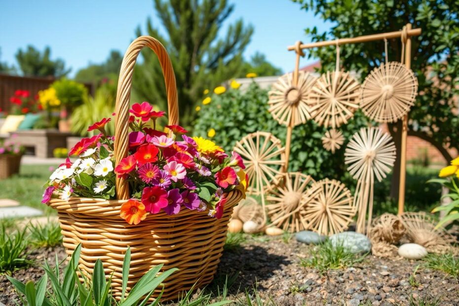 Jak wykorzystać kosz wiklinowy w ogrodzie