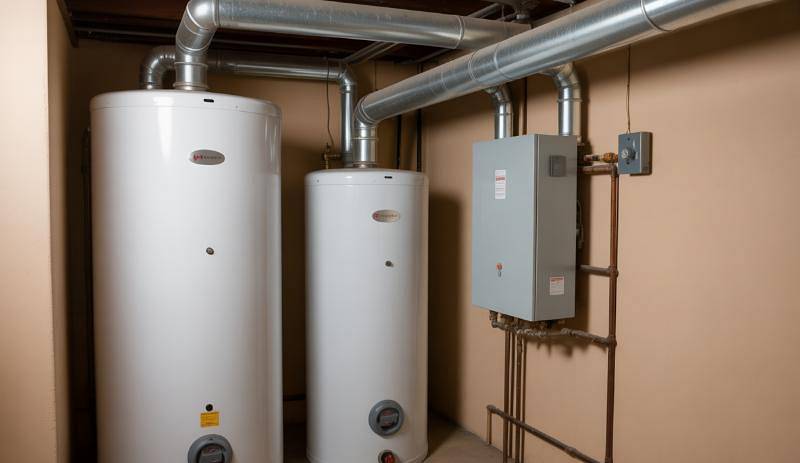 Instalacja grzewcza z buforem ciepła w pomieszczeniu technicznym